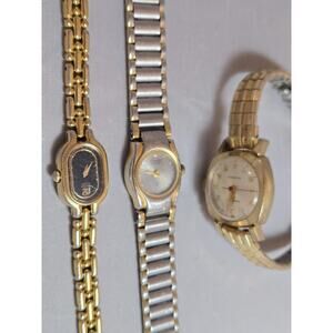 Lot Of 3 Ladies Non-Working Watches For Parts Or Repair Bulova, Caravelle, Seiko